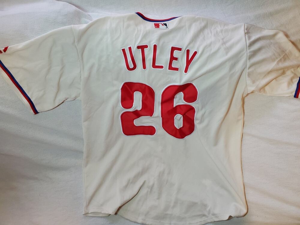 Philadelphia Phillies Chase Utley Majestic Cool Base Cream Jersey XL